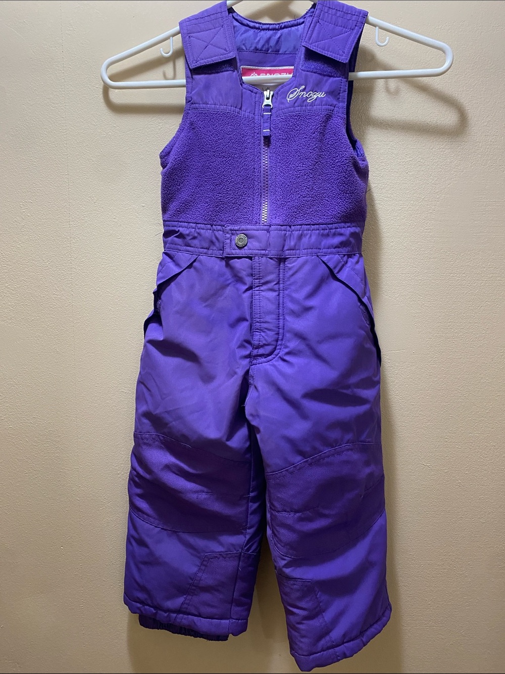 Snozu Kids Purple Snow Overalls with Easy Velcro Shoulders 3T Winter Outdoor
